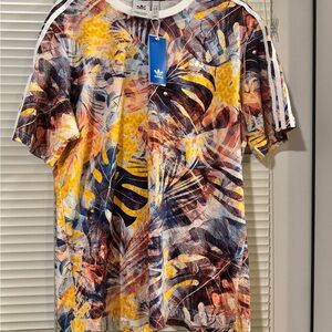 adidas Men's Short Sleeve Tee - Yellow, Blue, Red